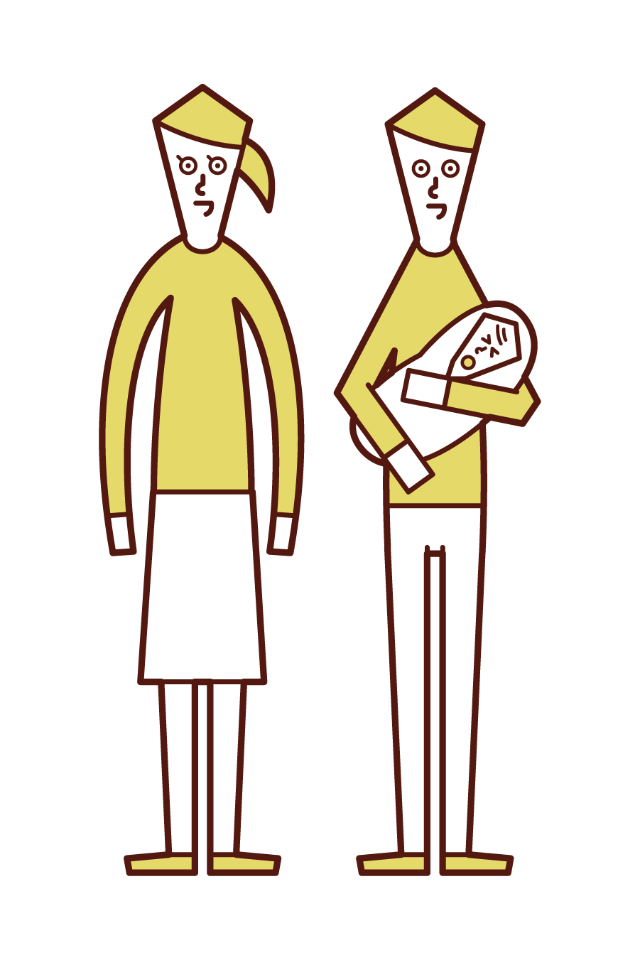 Illustration of a couple holding a child