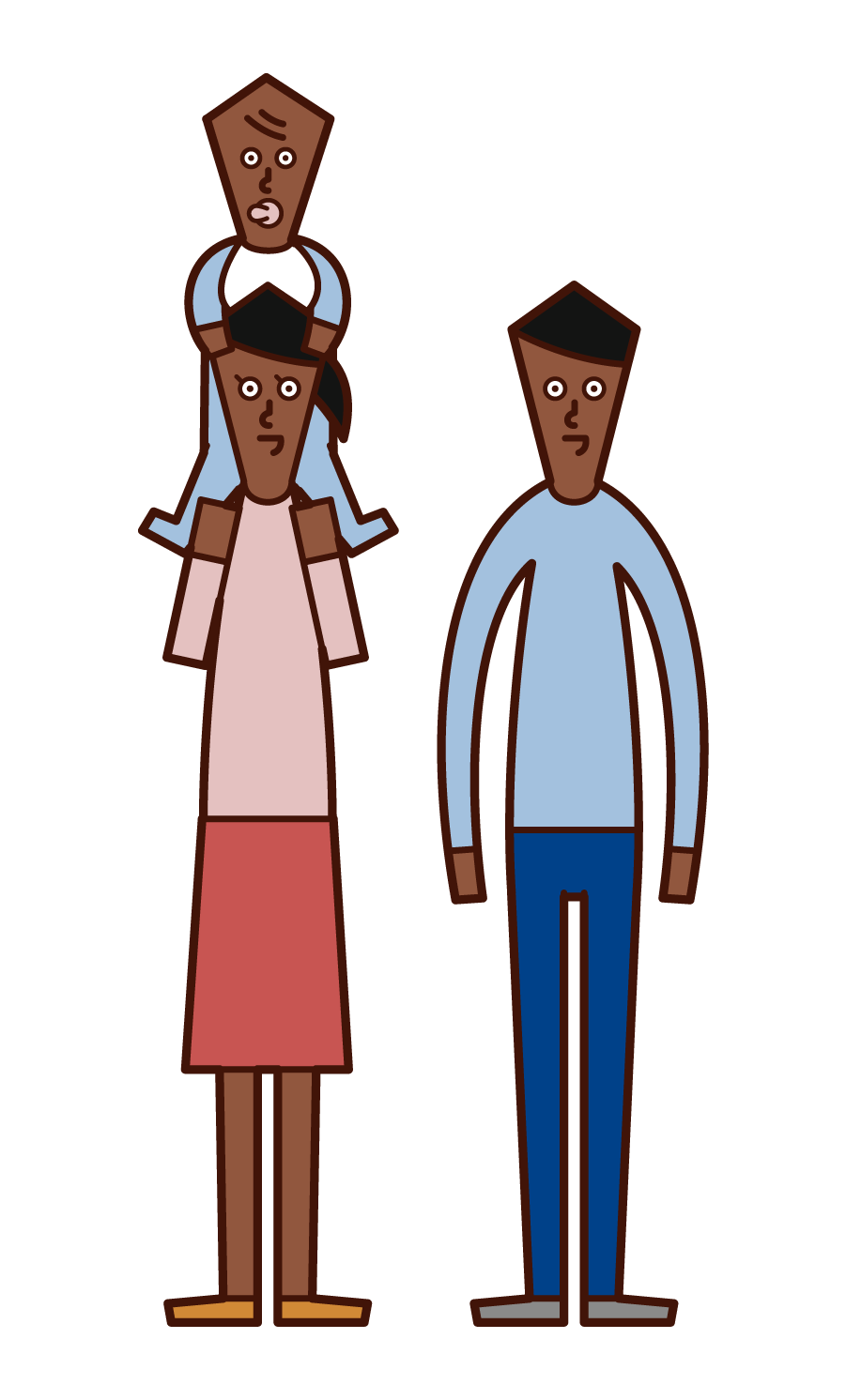 Illustration of a couple shouldering a child