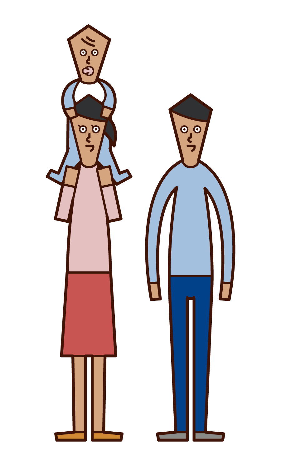 Illustration of a couple shouldering a child