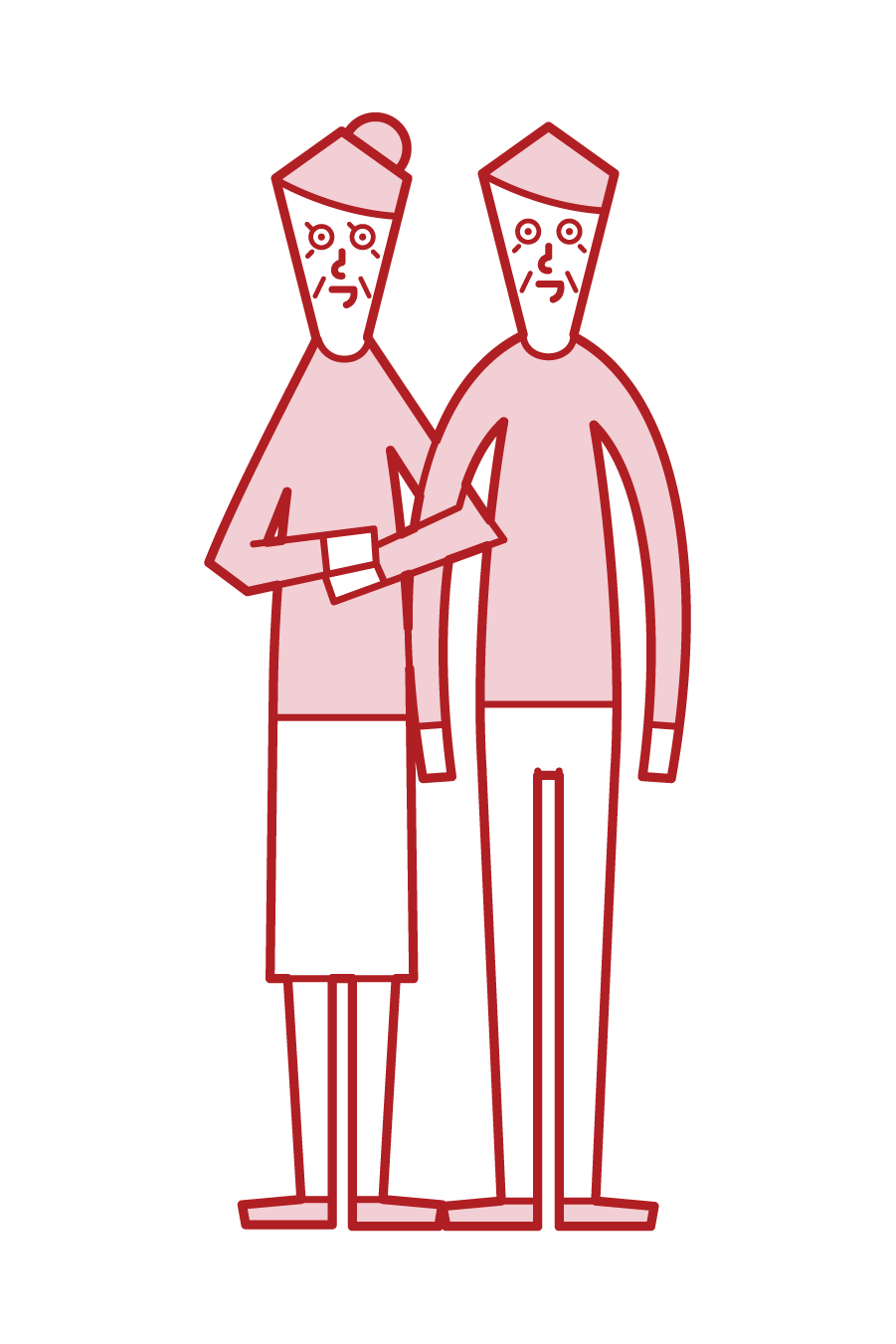 Illustration of an old couple who are good friends