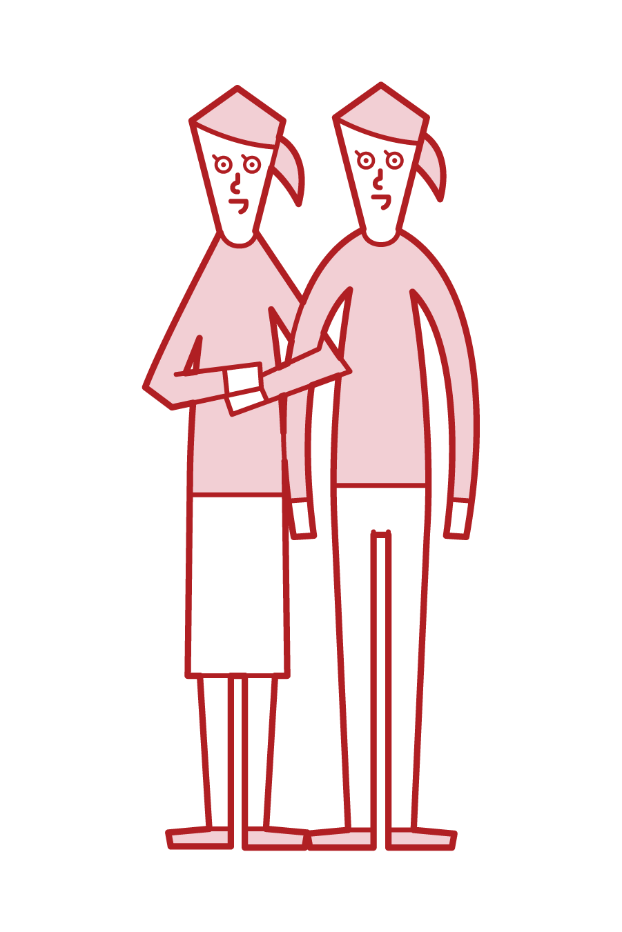 Illustration of same-sex couple and LGBT (woman)