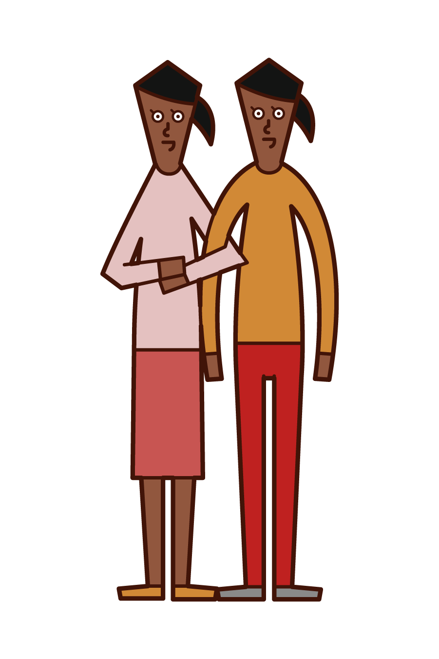 Illustration of same-sex couple and LGBT (woman)