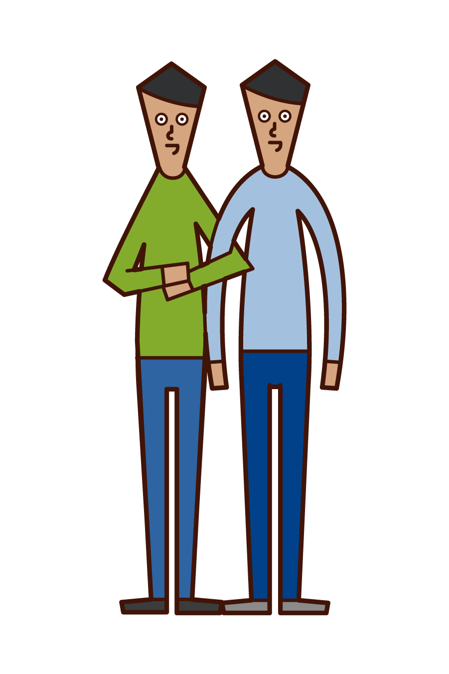 Illustration of same-sex couple and LGBT (man)