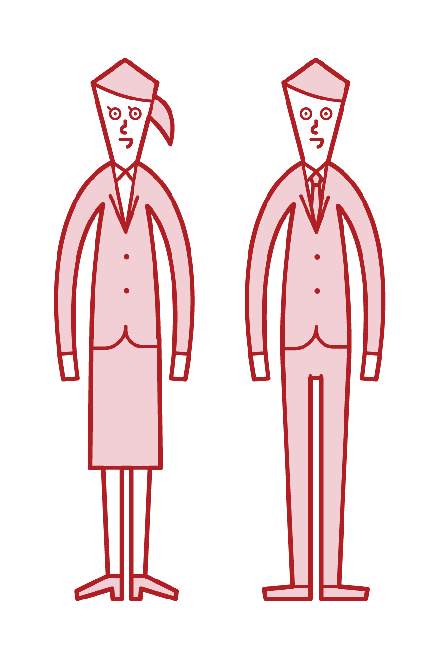 穿西裝的男人和女人的插圖