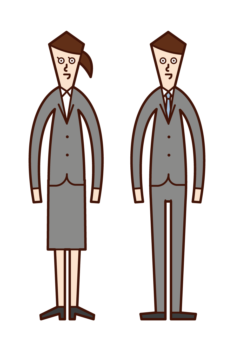 Illustration of a man and woman in a suit