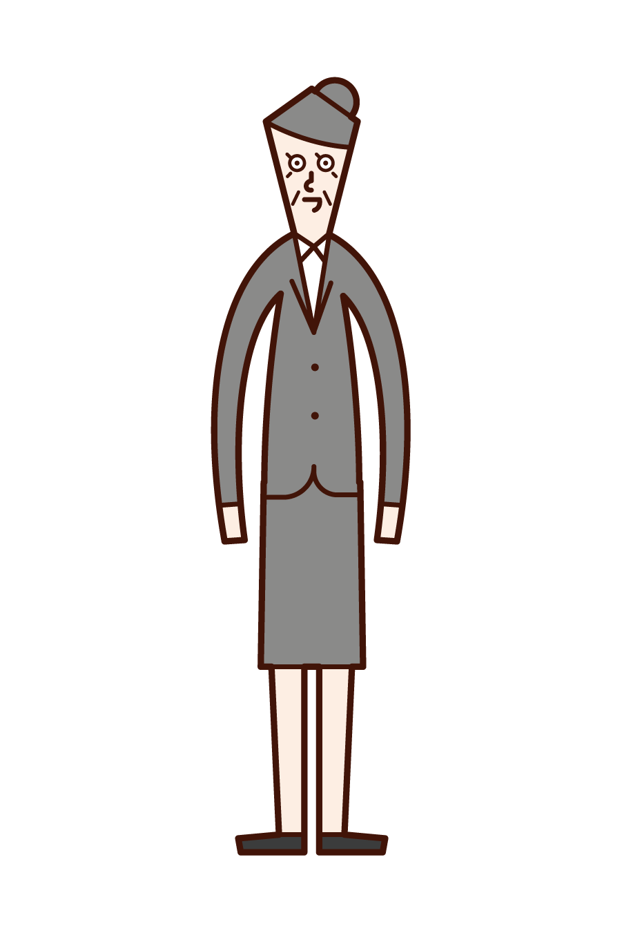 Illustration of grandmother in suit