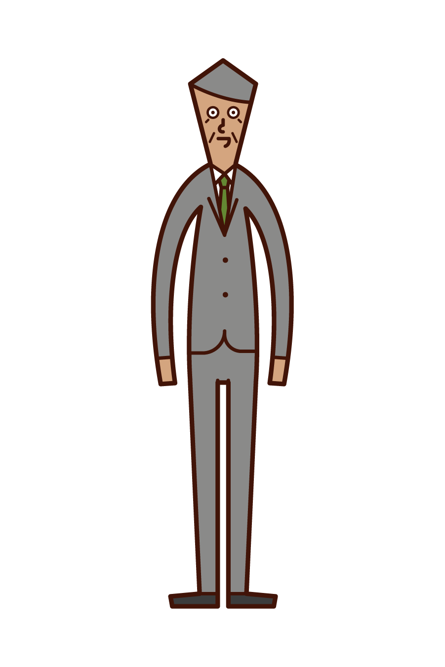 Illustration of an old man in a suit