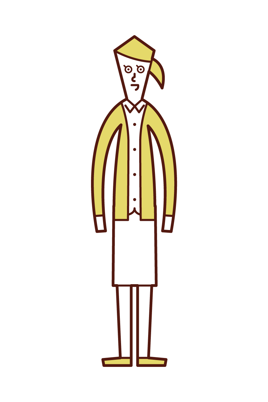 Illustration of a woman wearing a cardigan