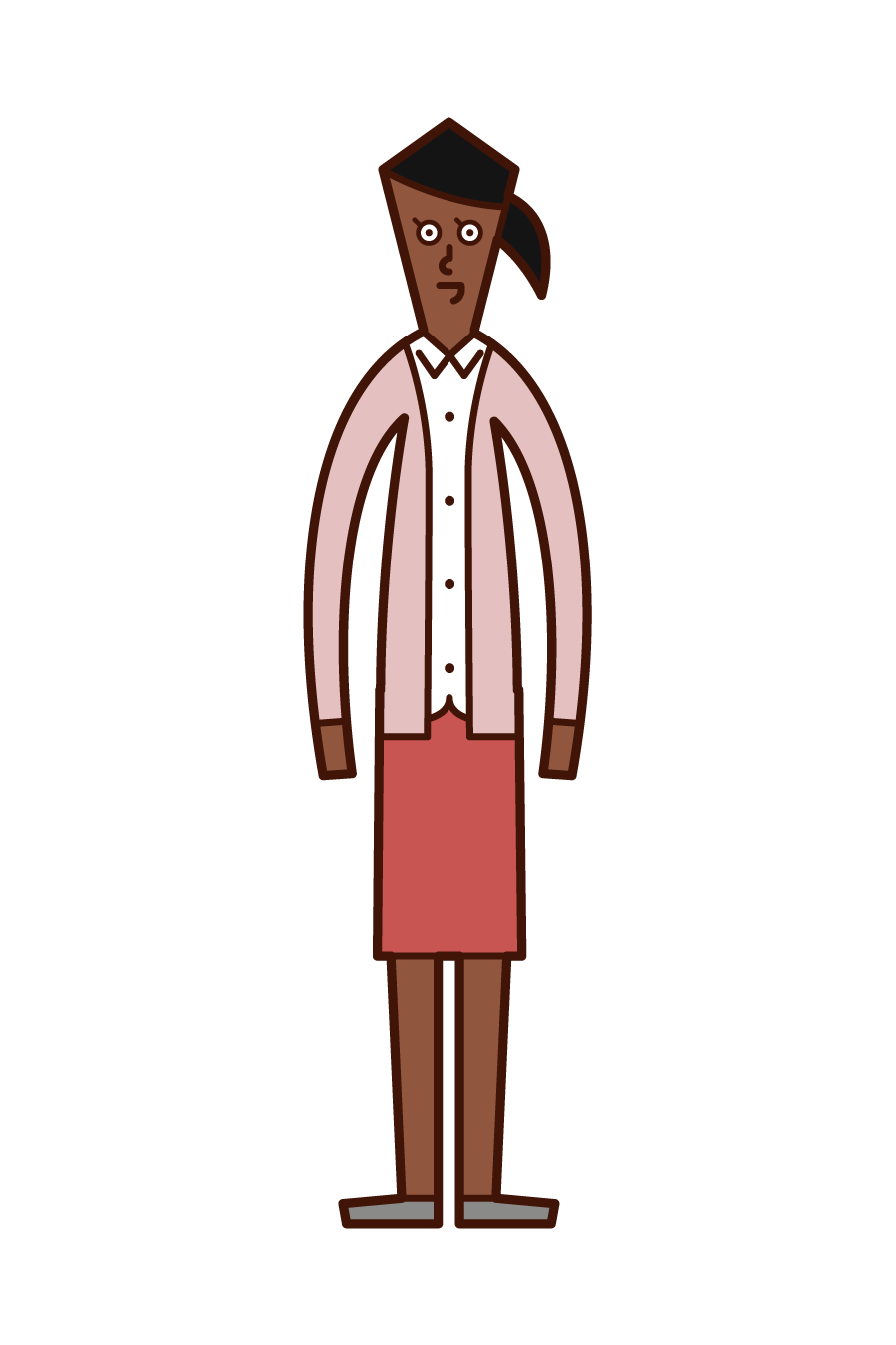 Illustration of a woman wearing a cardigan