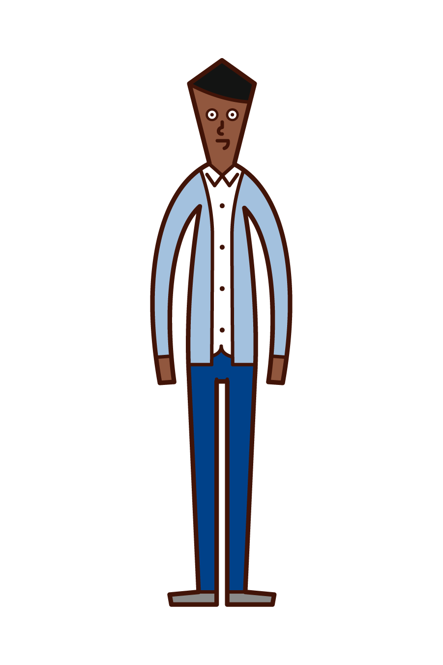 Illustration of a man wearing a cardigan