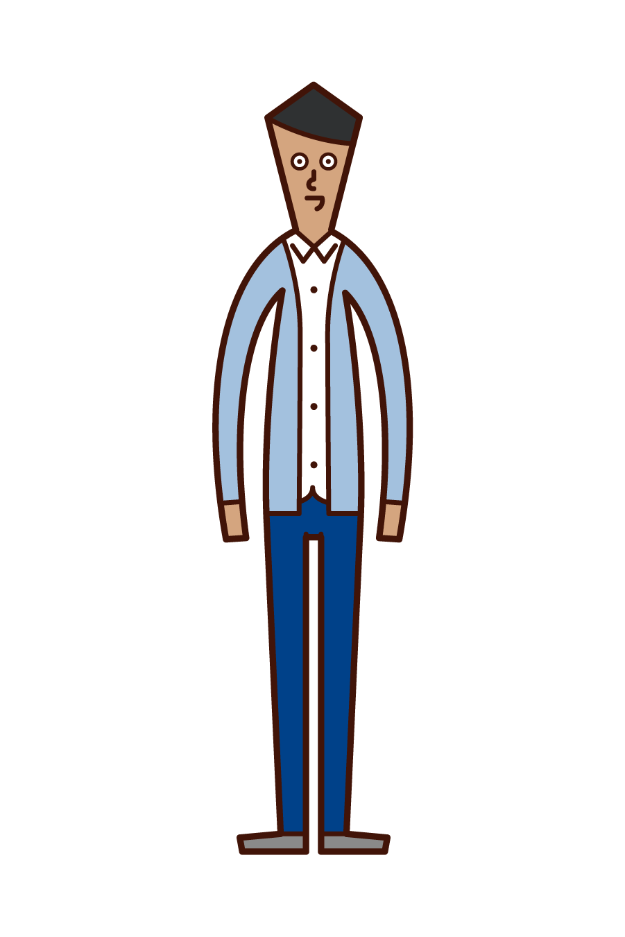Illustration of a man wearing a cardigan