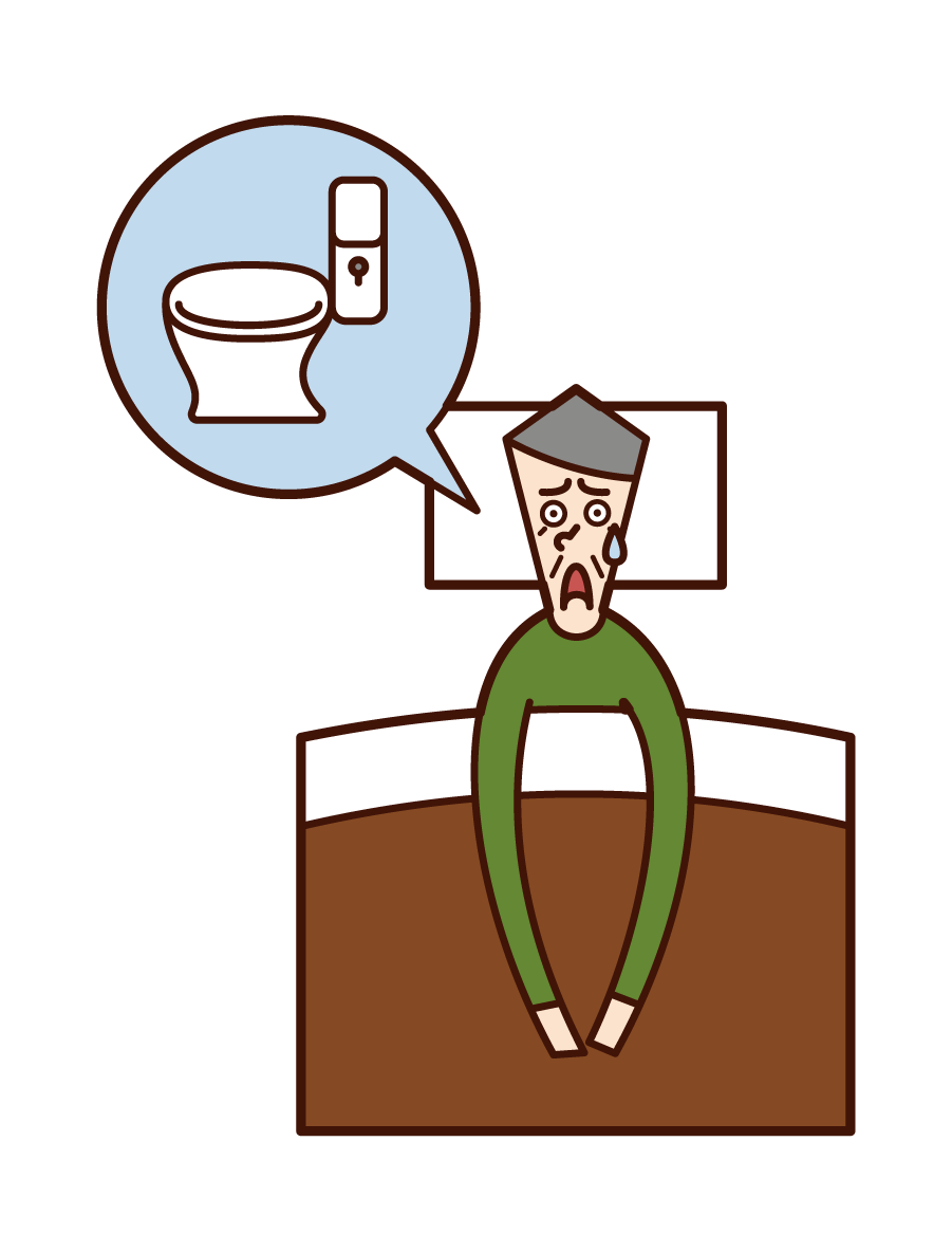 Illustration of remaining urine (man)