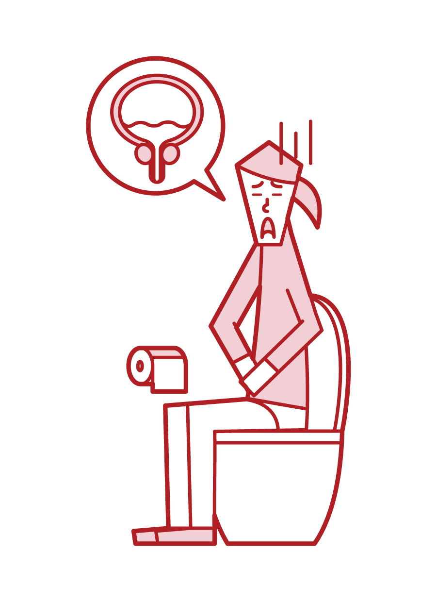 Illustration of remaining urine (woman)