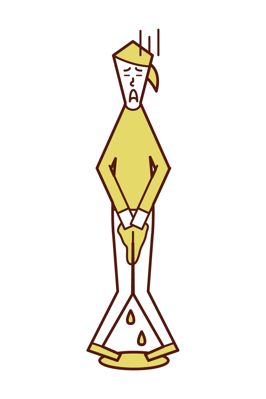 Illustration of a person (woman) who leaked urinary incontinence