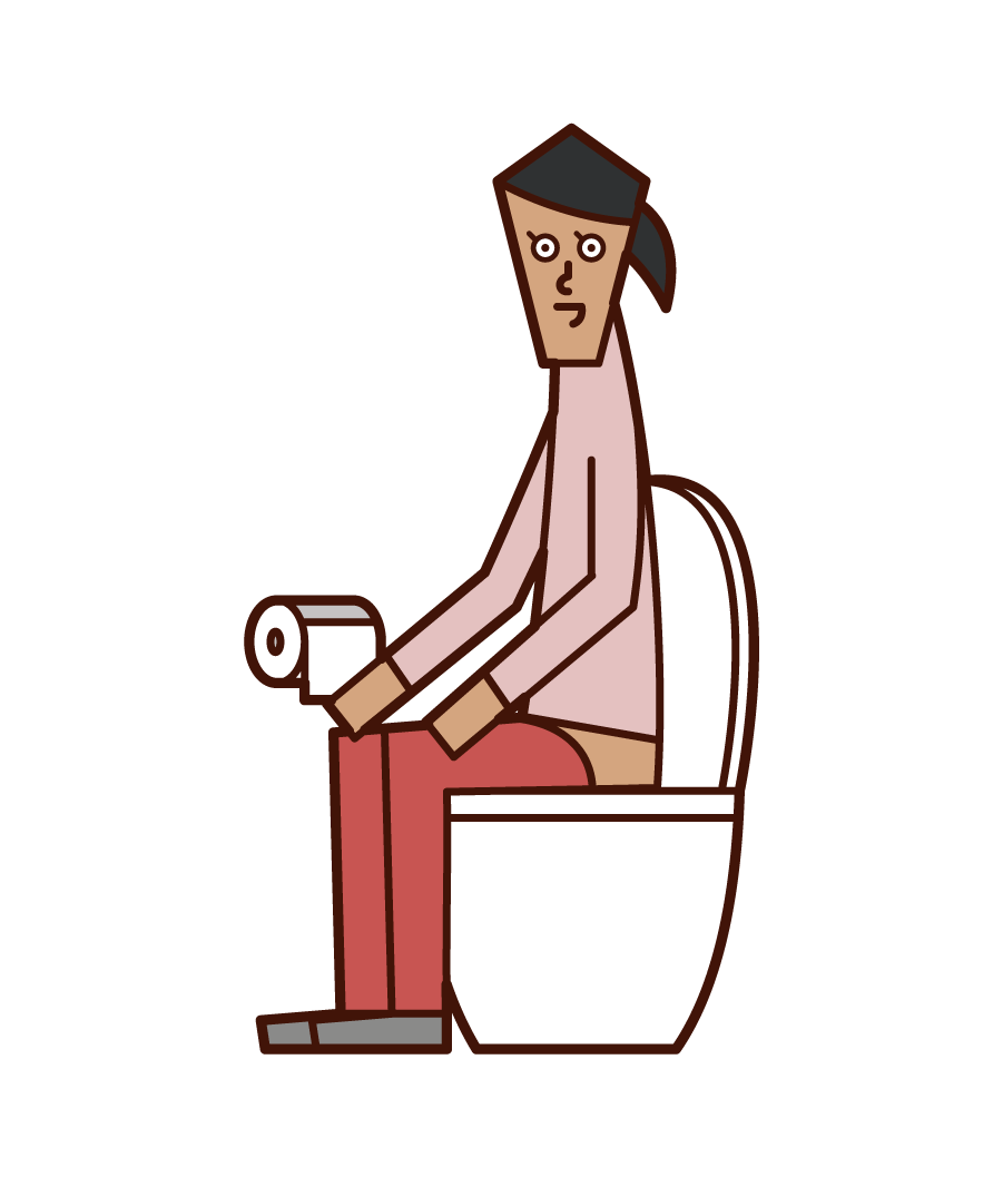 トイレで用を足す人 女性 のイラスト フリーイラスト素材 Kukukeke ククケケ