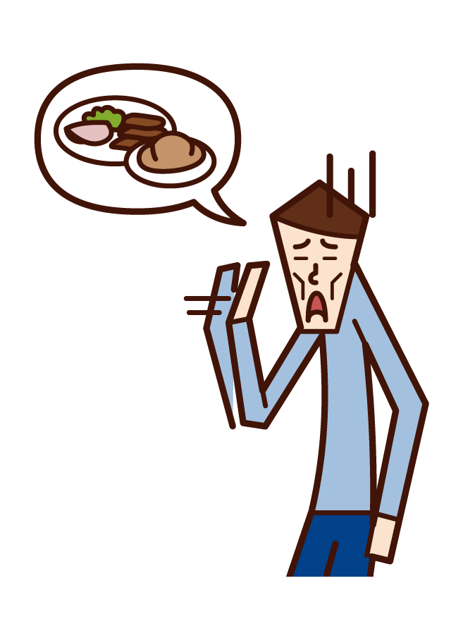 Illustration of anorexia and eating disorder (man)