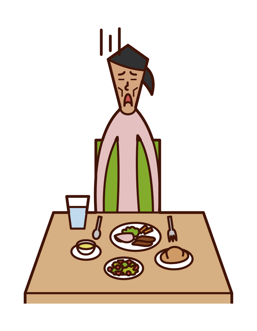 拒食症・摂食障害（女性）のイラスト