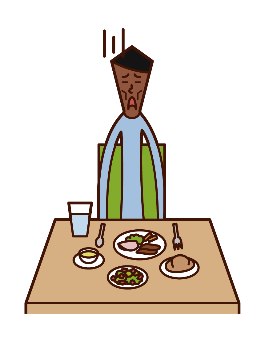 拒食症・摂食障害（男性）のイラスト