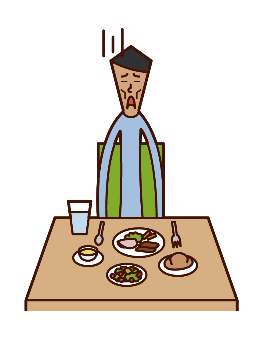 拒食症・摂食障害（男性）のイラスト