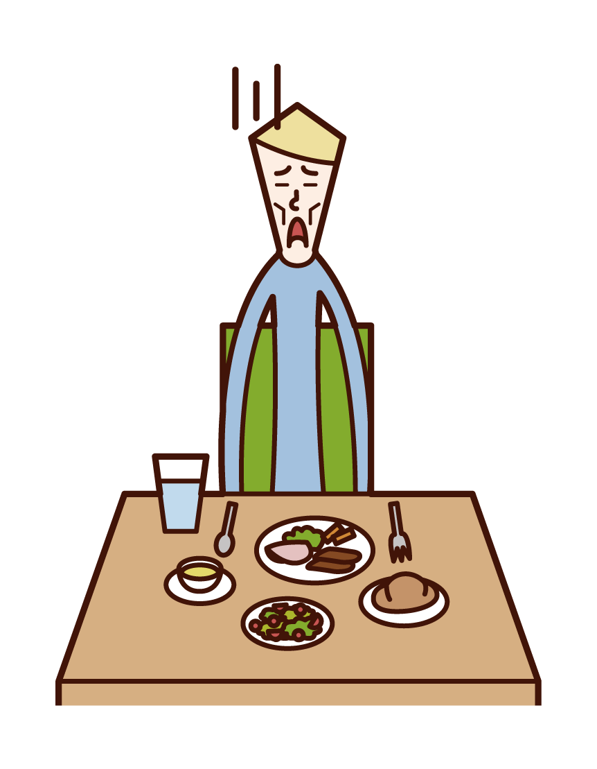 Illustration of anorexia and eating disorder (man)