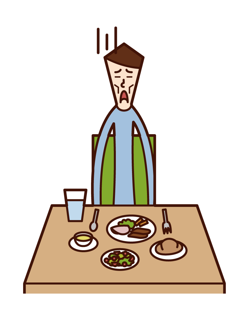 Illustration of anorexia and eating disorder (man)