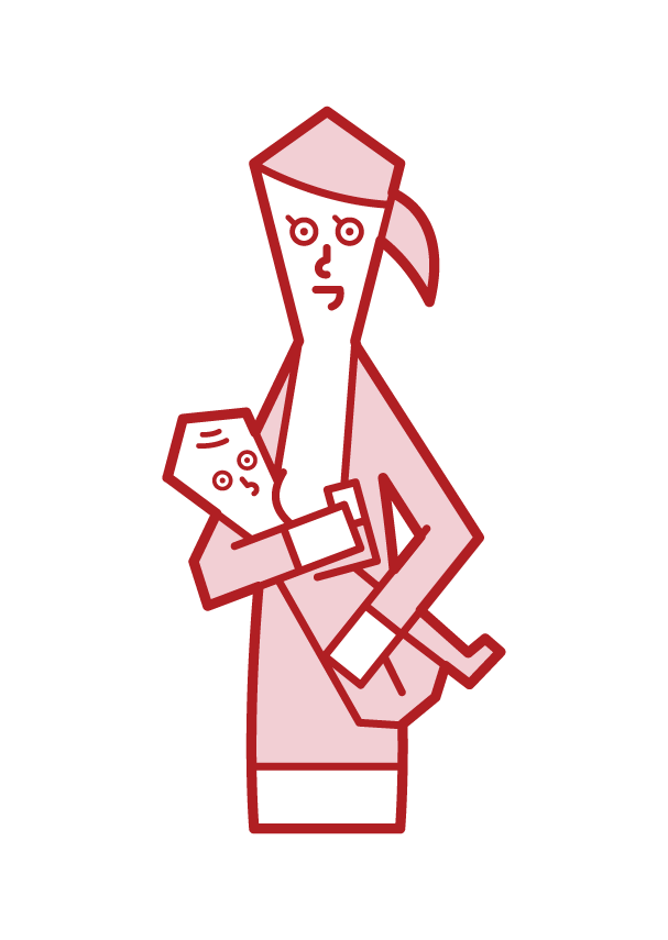 Illustration of a breastfeeding mother
