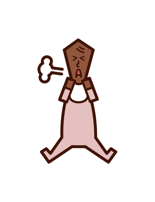 Illustration of a coughing baby