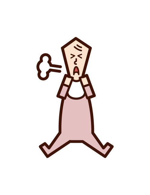 Illustration of a coughing baby