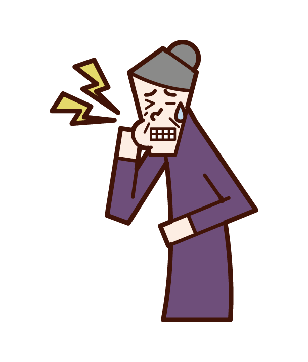 虫歯 親知らず 歯の病気 おばあさん のイラスト フリーイラスト素材 Kukukeke ククケケ