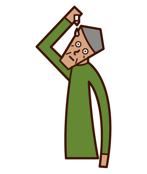 点眼 目薬をさす人 おじいさん のイラスト フリーイラスト素材 Kukukeke ククケケ
