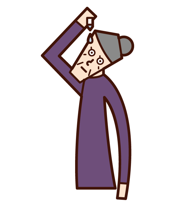 点眼 目薬をさす人 おばあさん のイラスト フリーイラスト素材 Kukukeke ククケケ