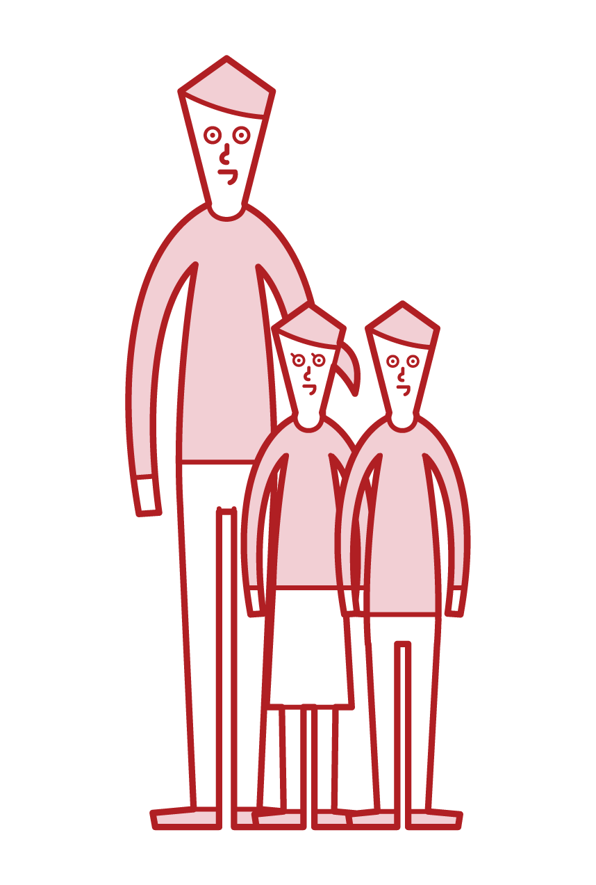 Illustration of single father and single parent (man)