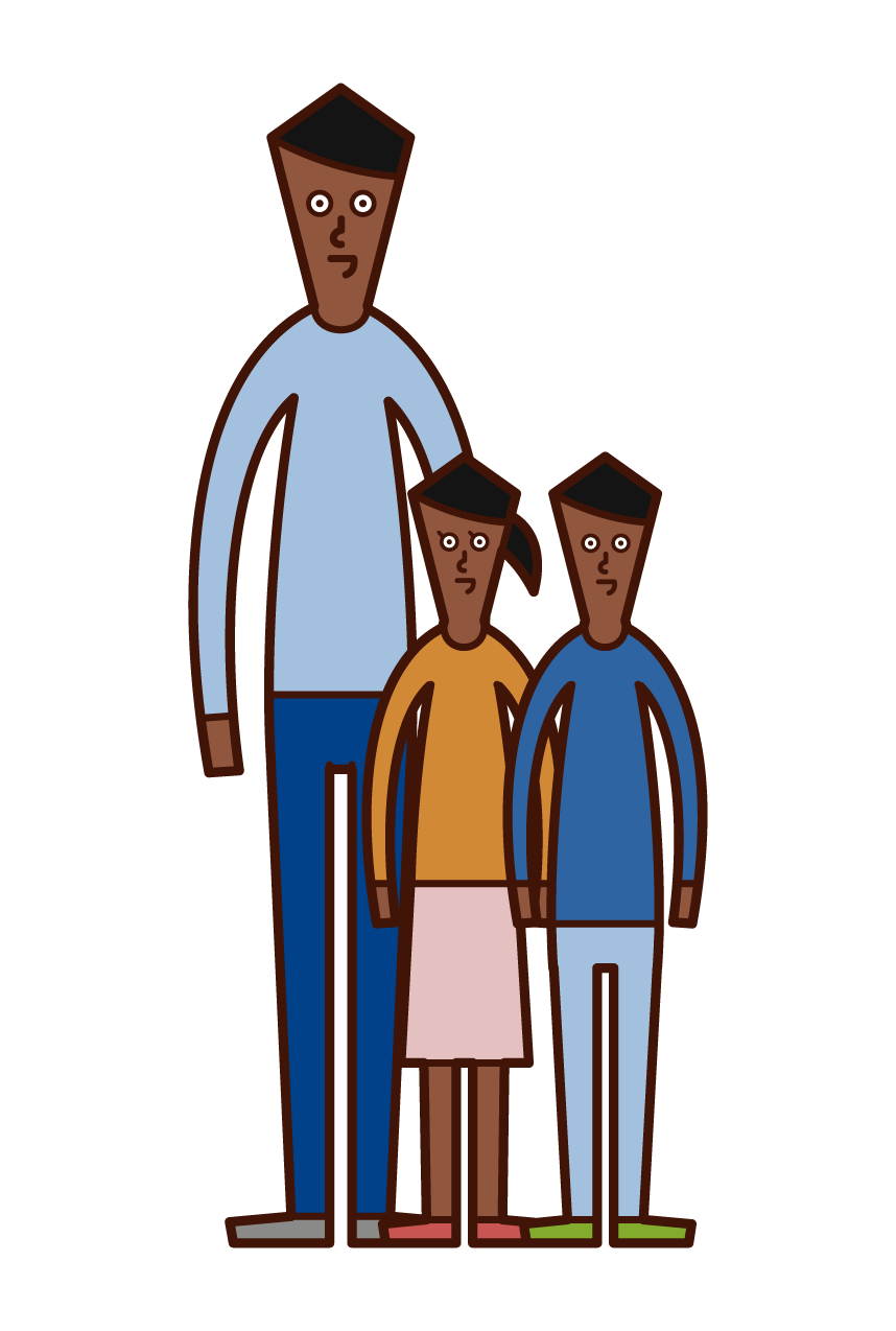 Illustration of single father and single parent (man)