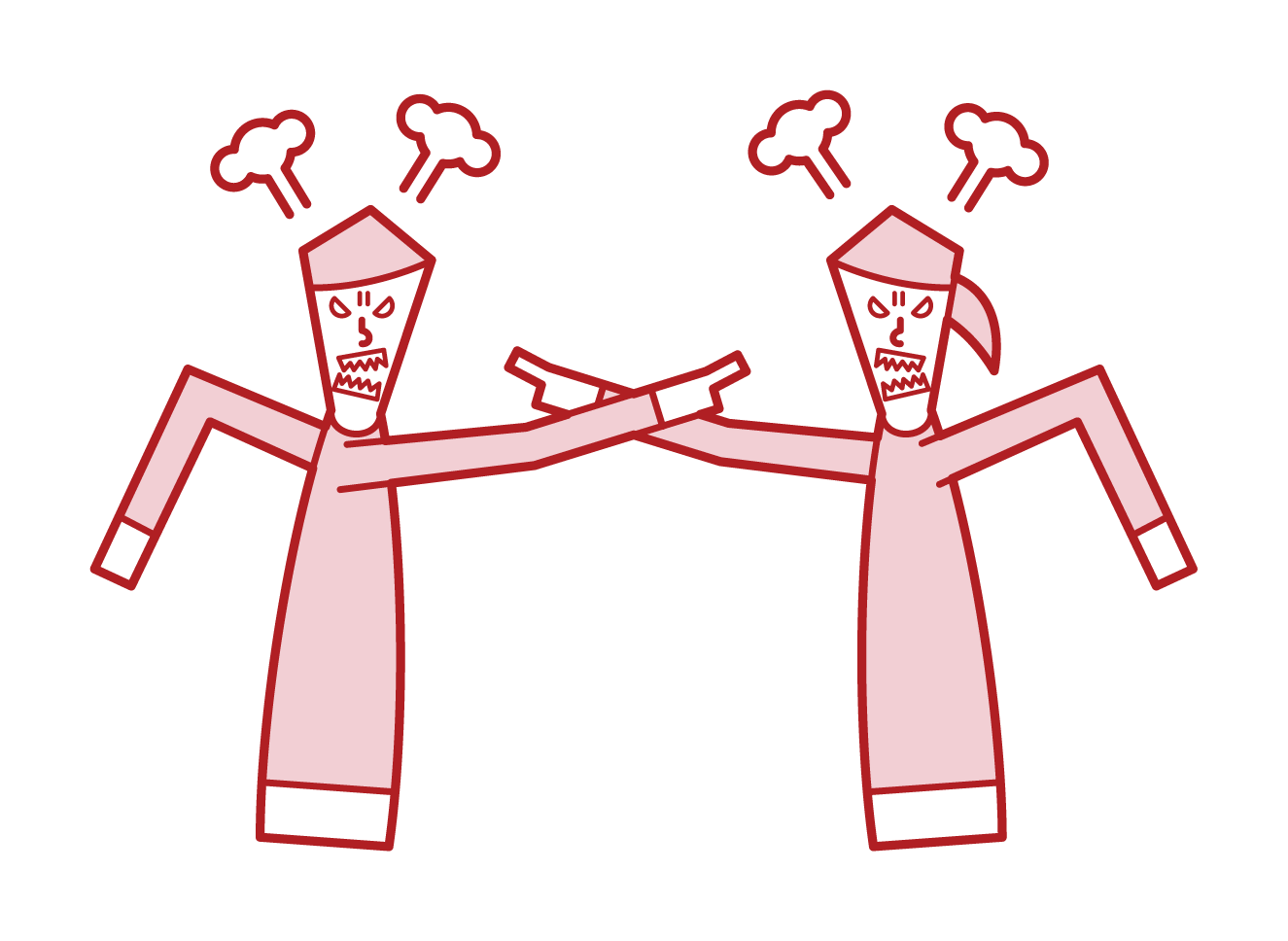 Illustration of marital quarrels and yelling