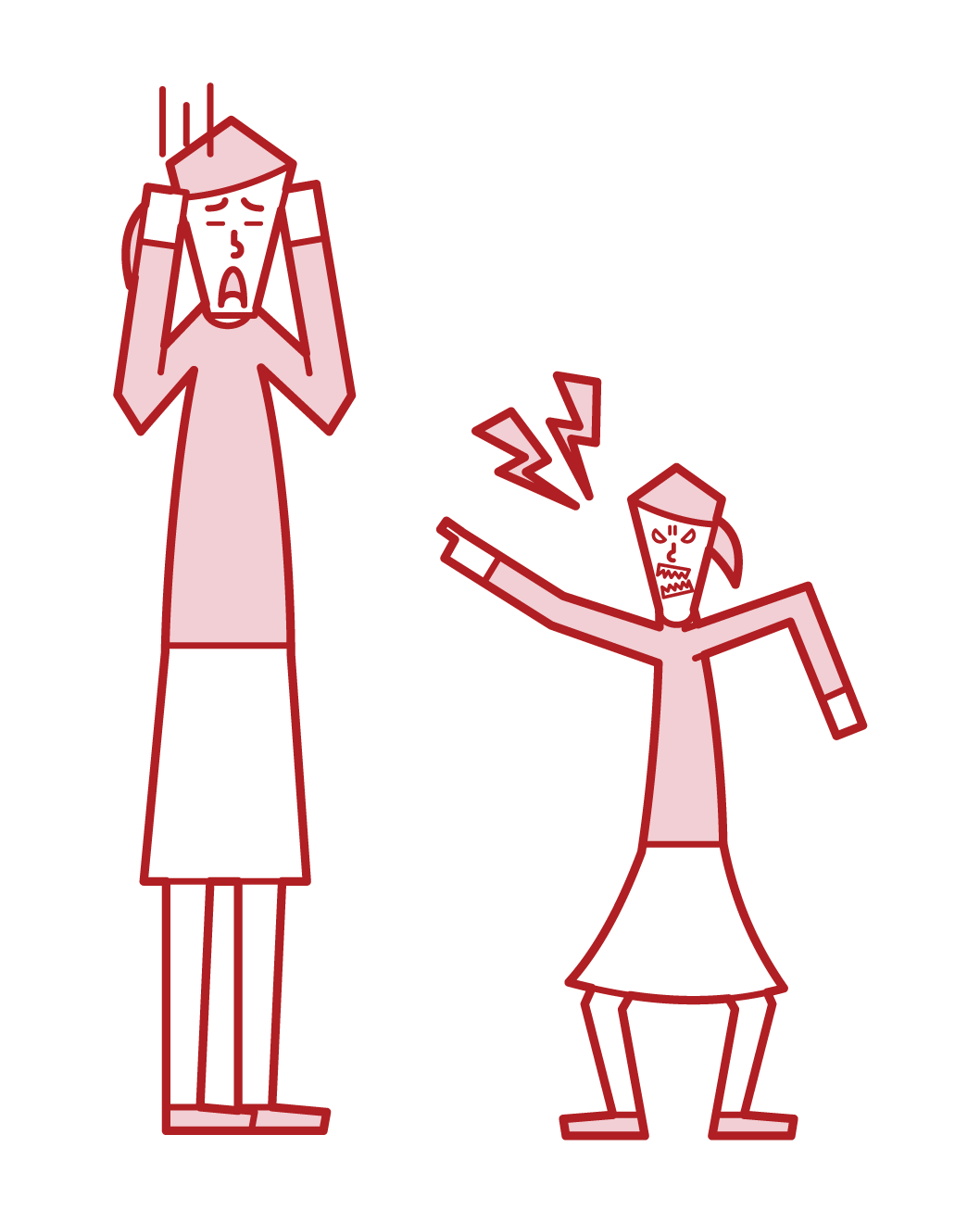 Illustration of a problem child (girl)