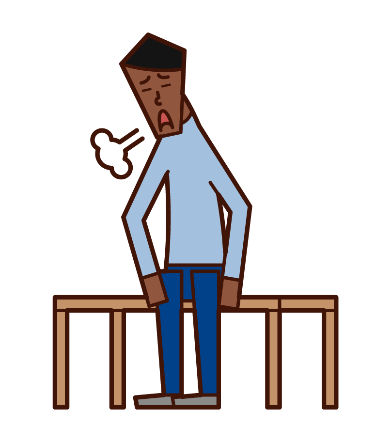 Illustration of a man who sighs