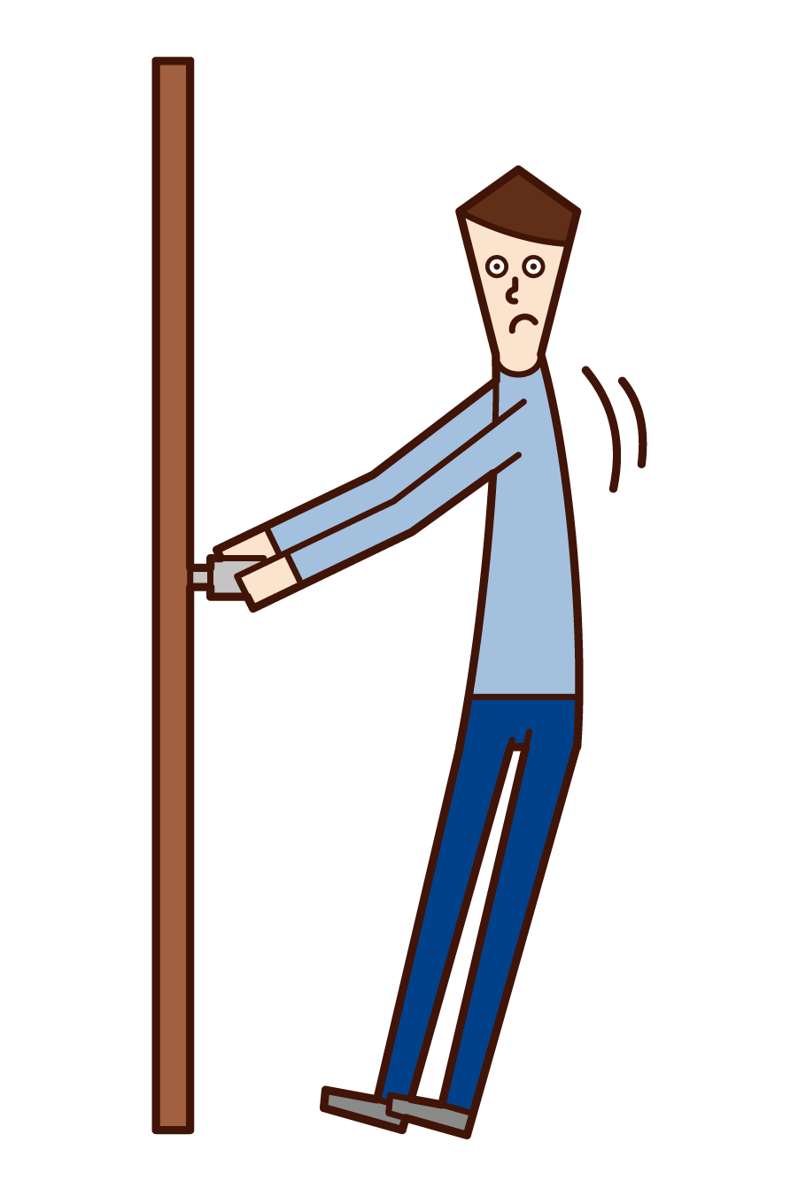 Illustration of a man trying to open a door that doesn't open