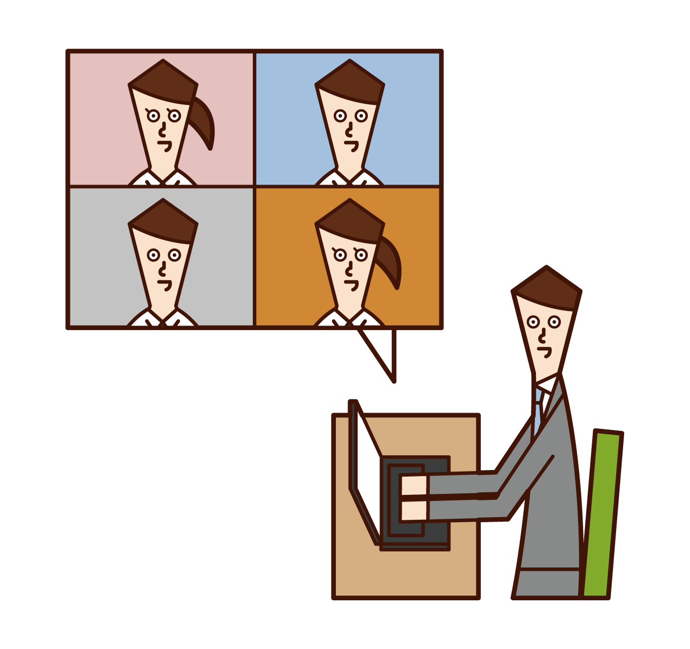 Illustration of video call (man)