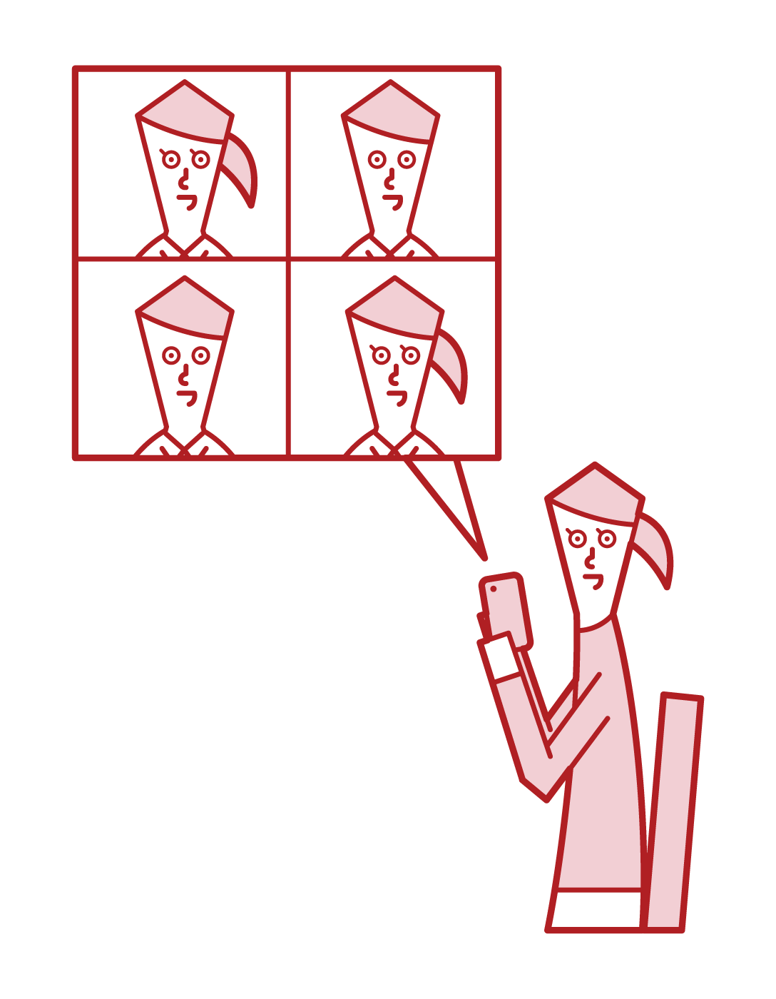 Illustration of video call (woman)