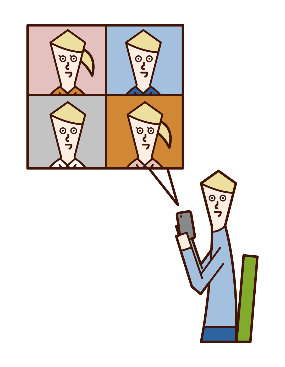 Illustration of video call (man)