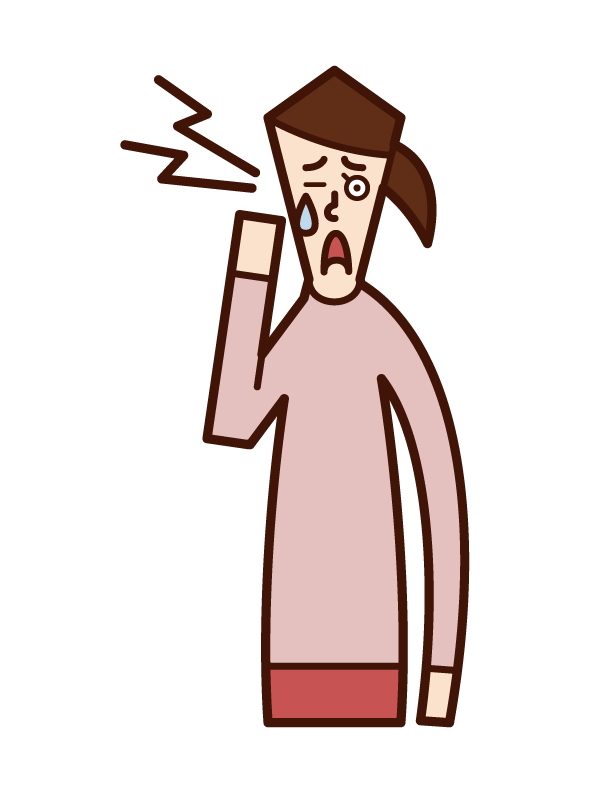 Illustration of dry eye (woman)