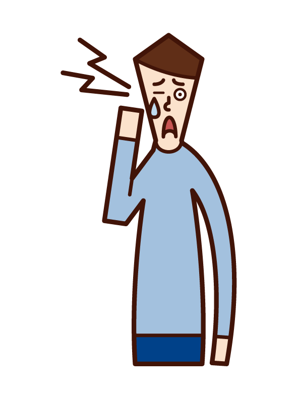 Illustration of dry eye (man)