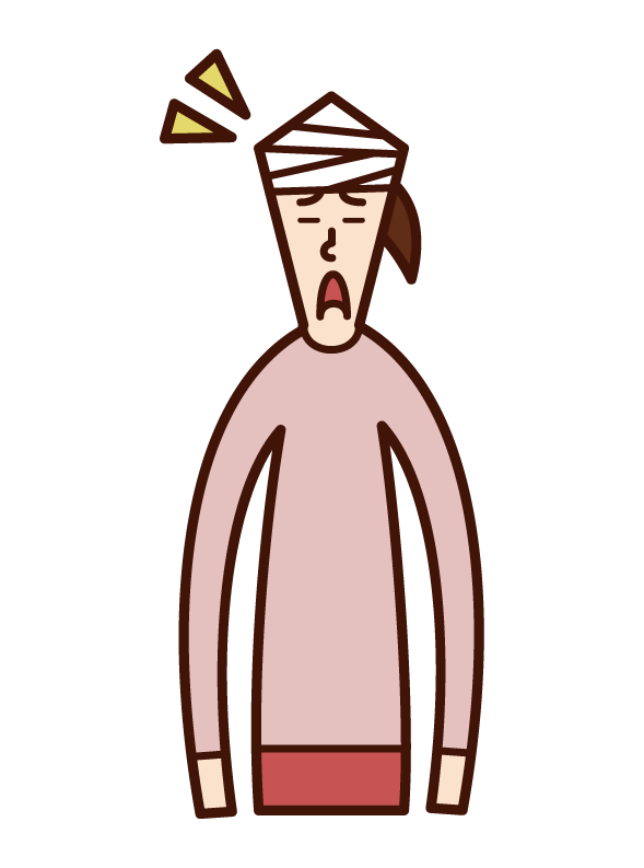 坦科布和頭部受傷（男性）的插圖