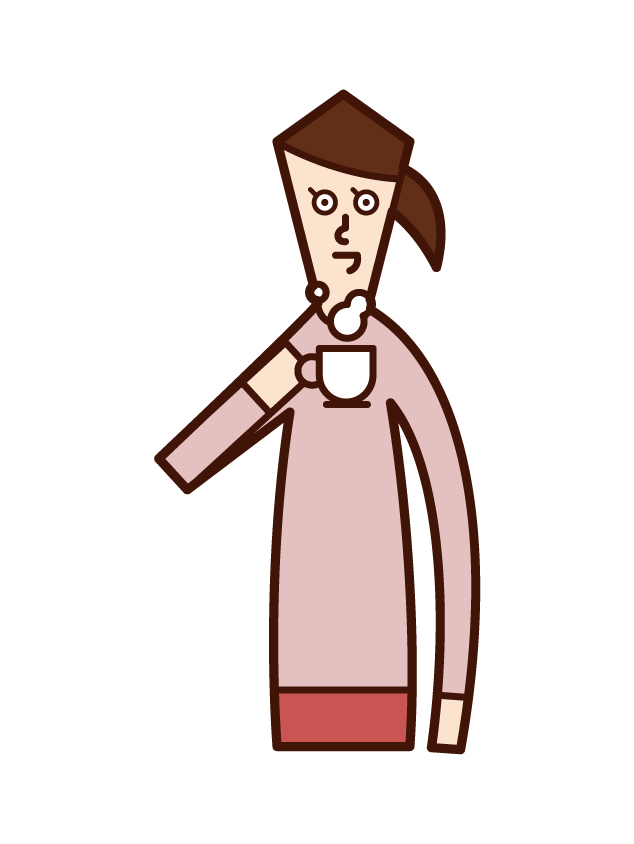 Illustration of a coffee drinker (woman)