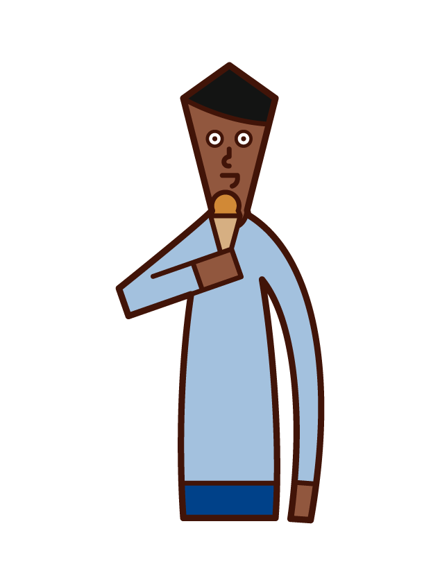 アイスクリームを食べる人 男性 のイラスト フリーイラスト素材 Kukukeke ククケケ