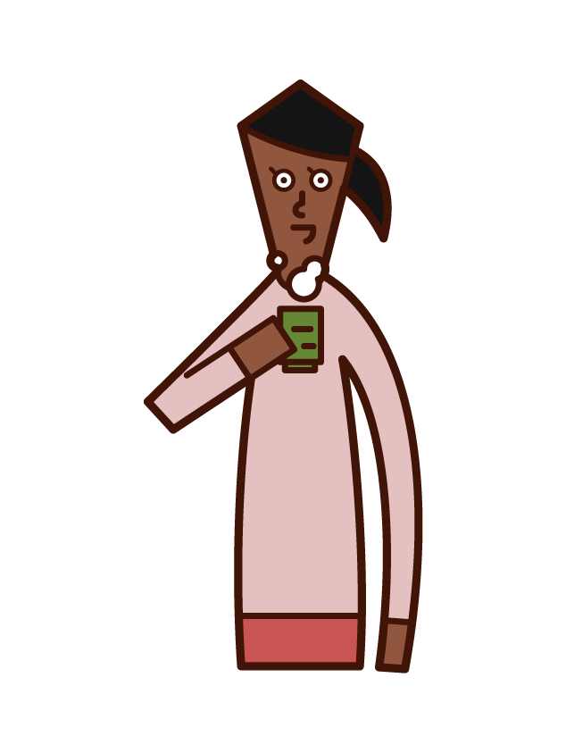 Illustration of a woman drinking tea