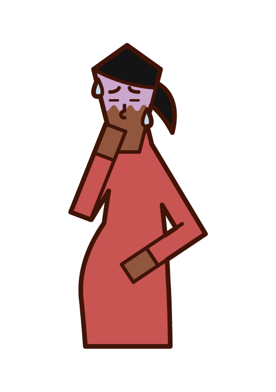 つわり・妊娠悪阻（女性）のイラスト