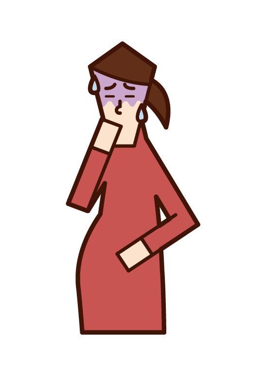 つわり・妊娠悪阻（女性）のイラスト