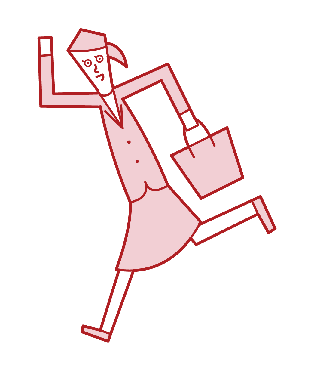 跑步女商務女性和公司員工（女性）的插圖