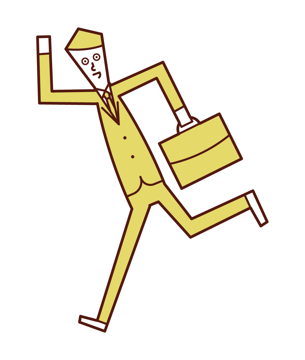 Illustration of a running businessman and office worker (man)